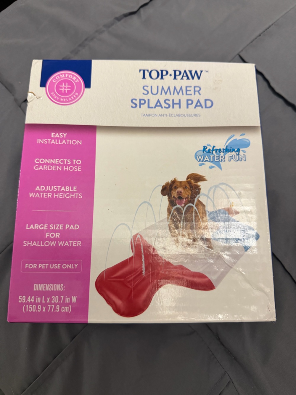 Summer Splash Pad Pet Wading Pool - Red & Blue